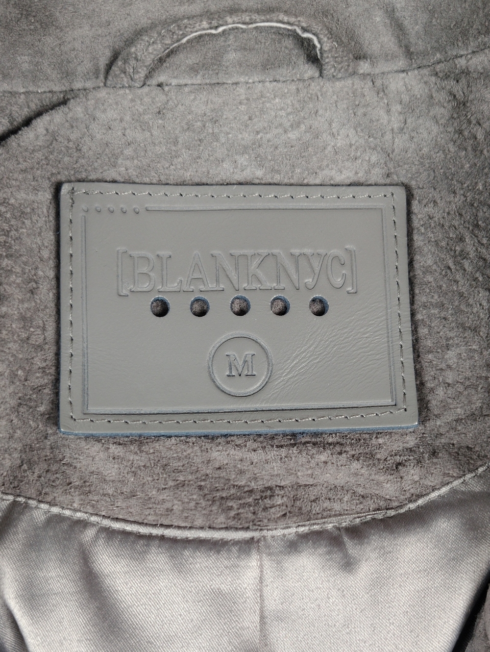 BlankNYC Gray Next Level Leather Suede Moto Biker Jacket Size Medium - Picture 9 of 15